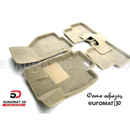 Текстильные 3D коврики Euromat3D Business в салон для Lexus GS (2012-2015) № EMC3D-003215T Бежевые