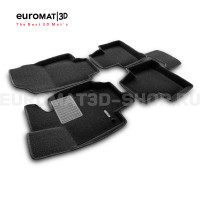 Текстильные 3D коврики Euromat3D Premium в салон для Toyota Rav 4 (2019-2026) (АКПП) № EMPR3D-005105