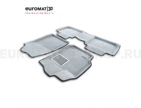 Текстильные 3D коврики Euromat3D Lux в салон для Toyota Camry V40 (2006-2011) № EM3D-005104S Светло-серые